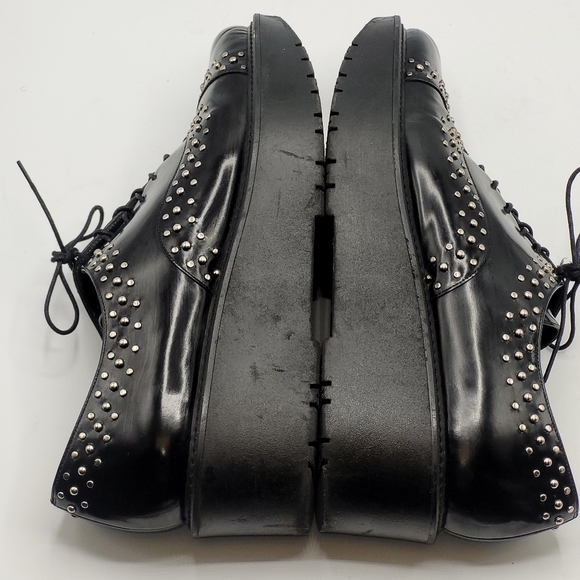 Stuart Weitzman Zealous Studded Platform Loafer Jet Mirror Black. Size 9.5 M - Picture 6 of 16